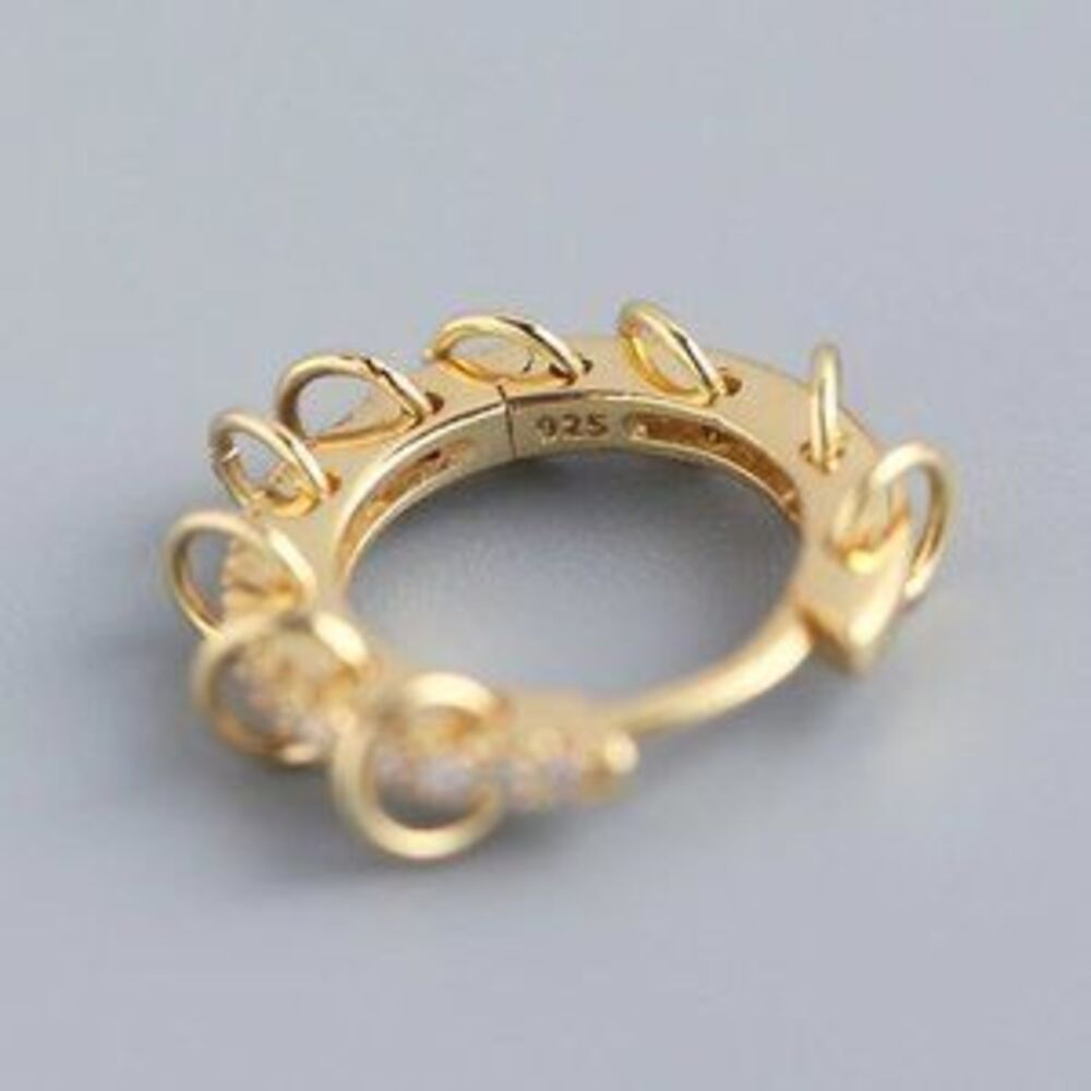 *NEW 925 Sterling Silver Diamond Hoop Earrings D1